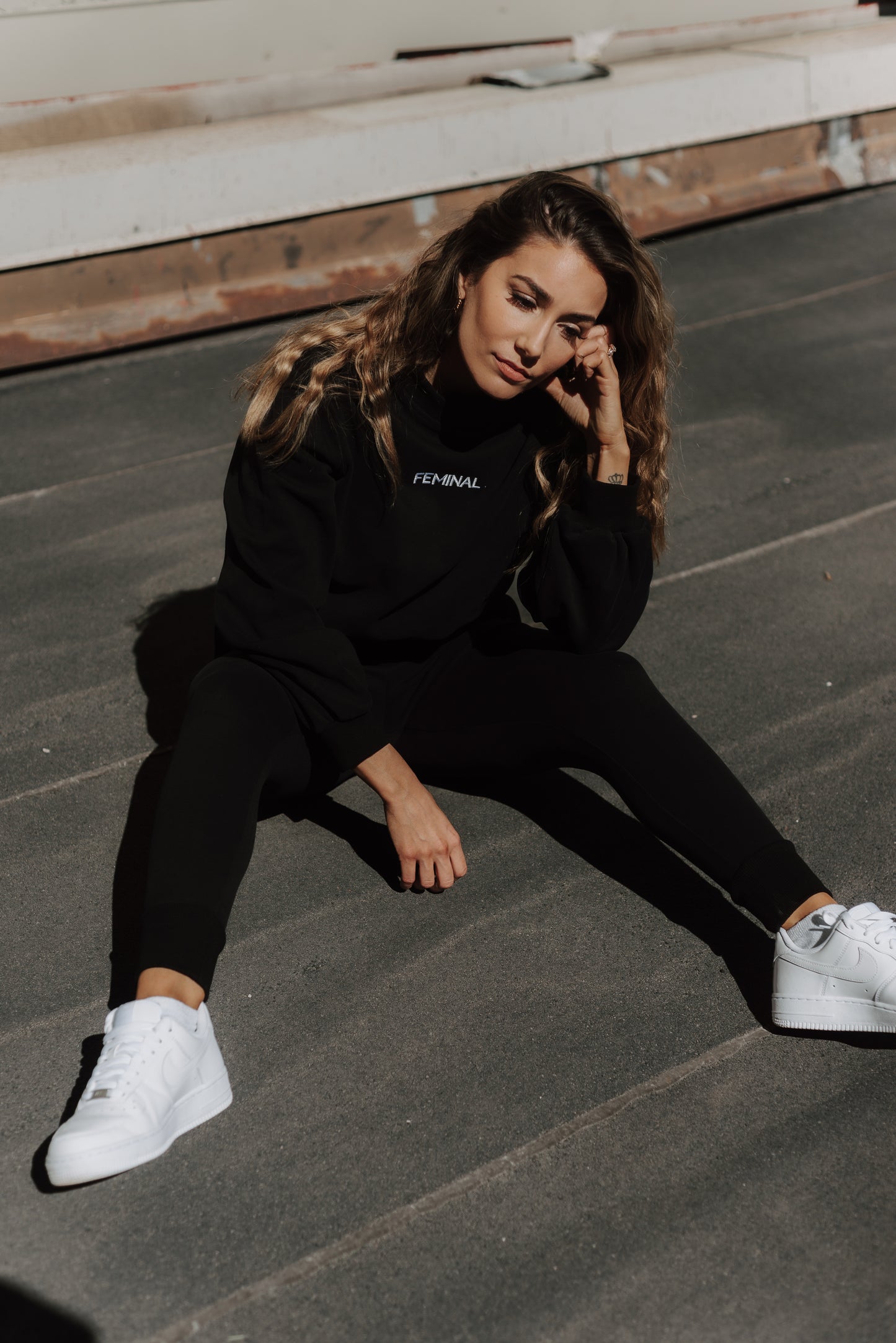 The Lounge Edit Fitted Cropped Sweater | Black