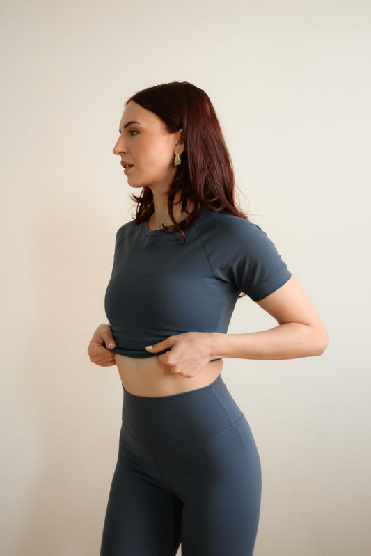 The Essential Cropped Tee | Slate