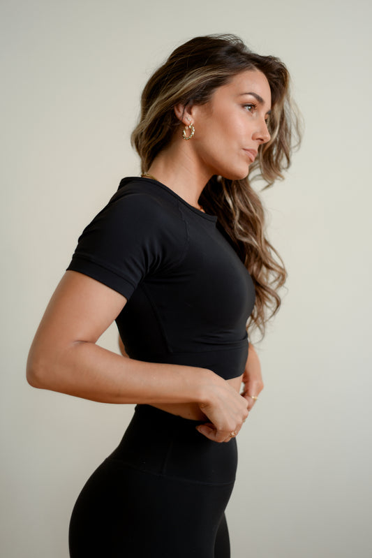 The Essential Cropped Tee | Black