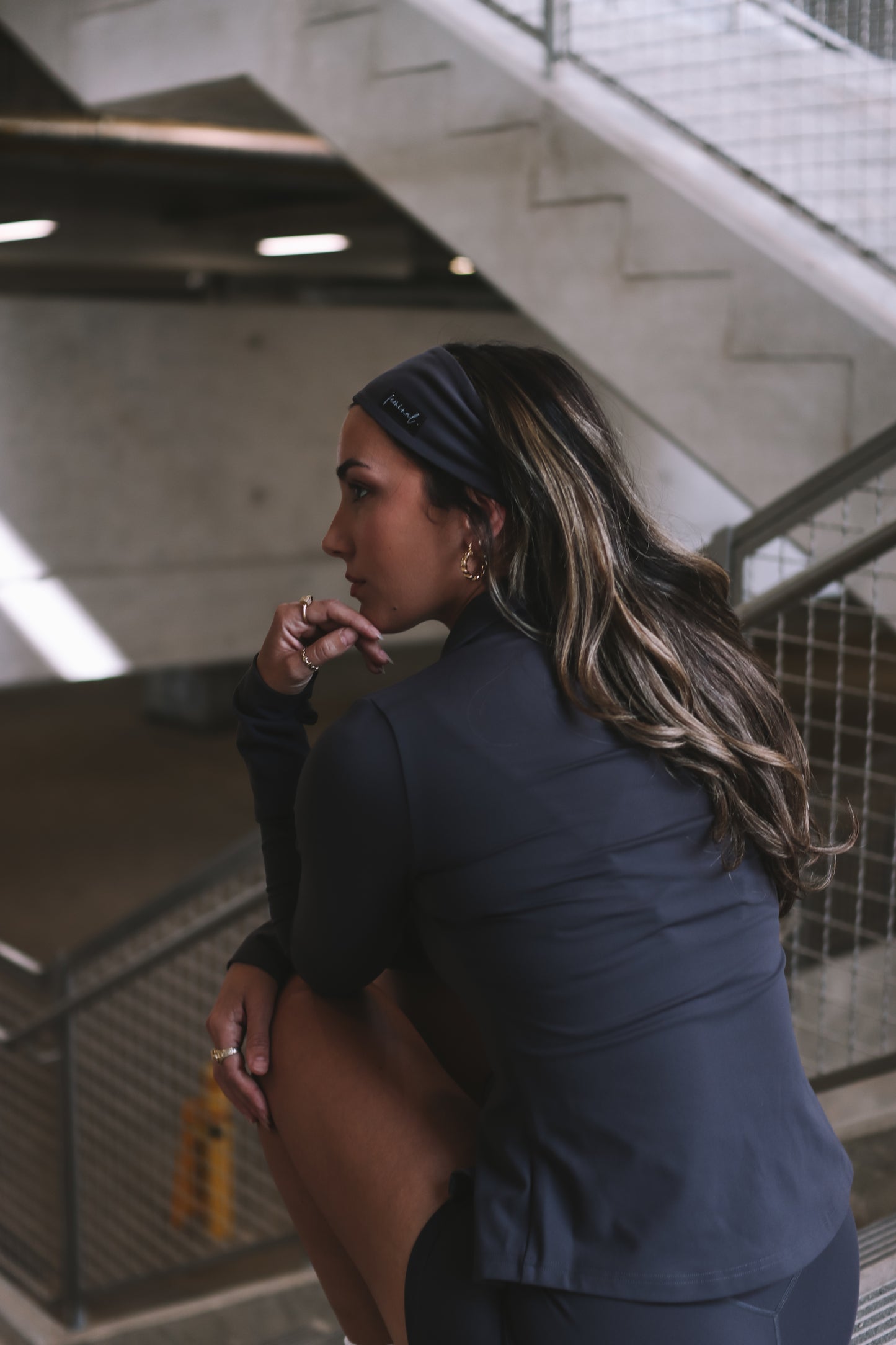 The Label Logo Headband | Rain Cloud