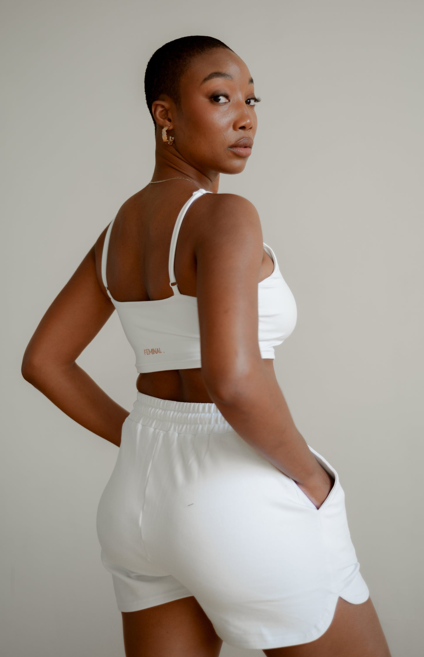 Reset Cropped Tank | Iced White