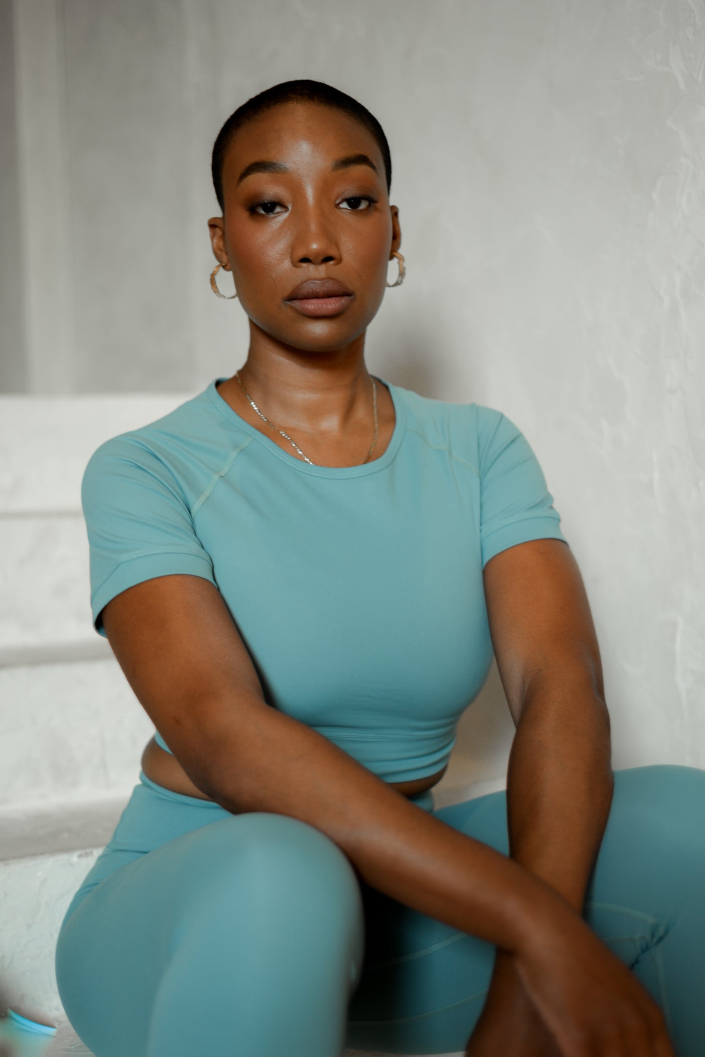 The Essential Cropped Tee | Aqua