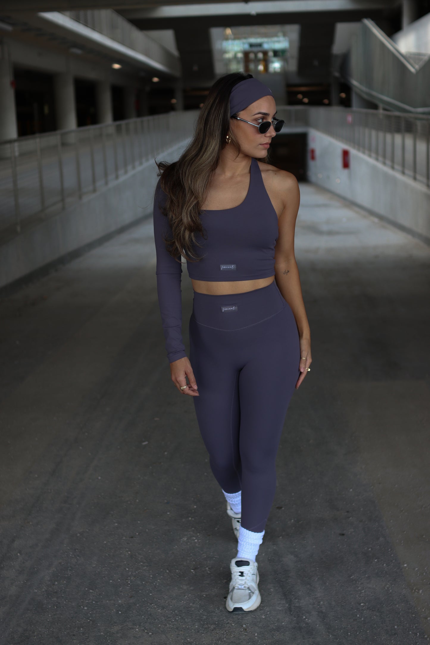 The Label Logo Leggings | Rain Cloud