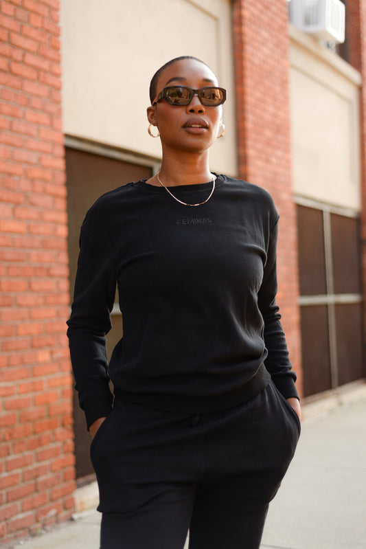The Lounge Edit Relaxed Fit Sweater | Black