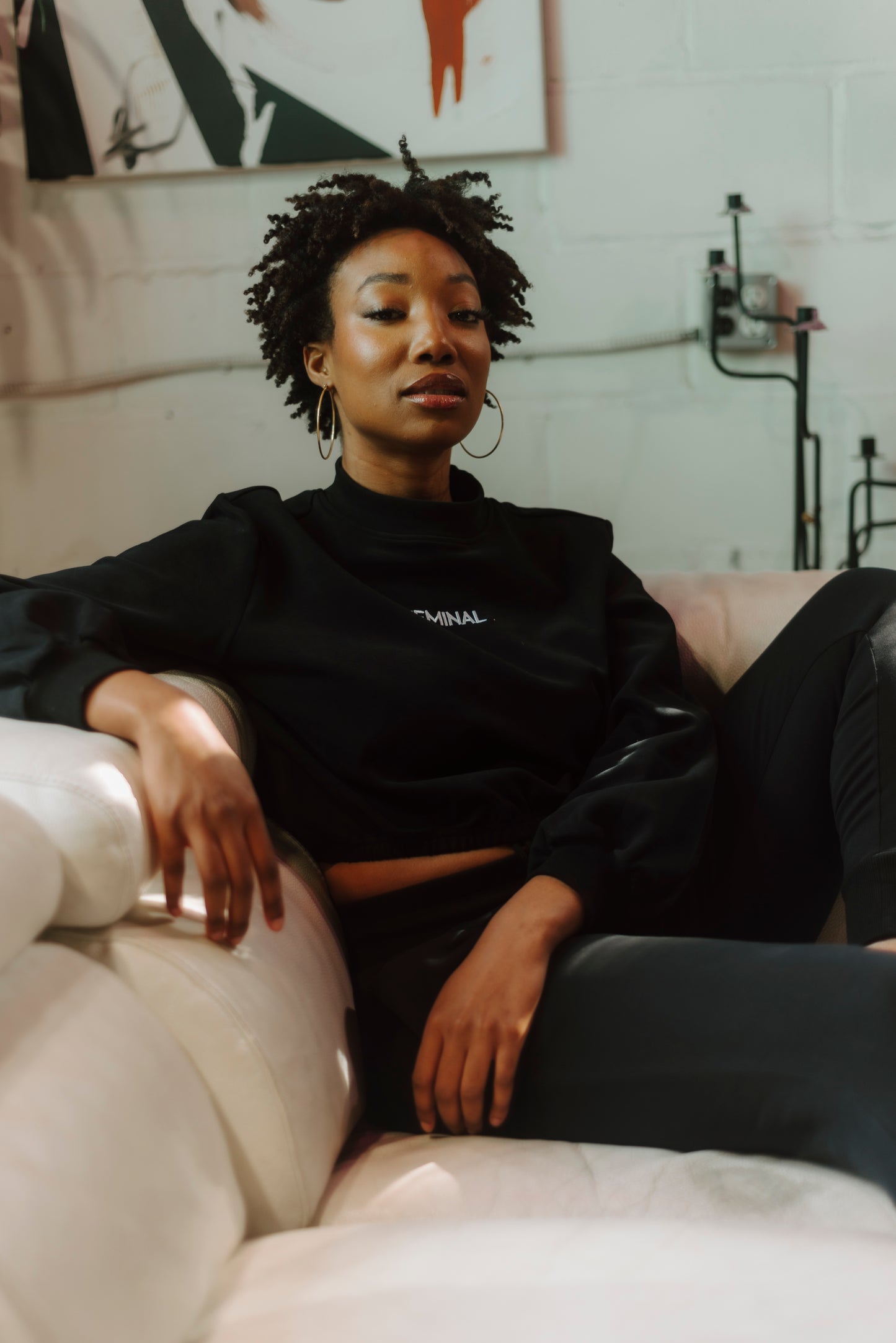 The Lounge Edit Fitted Cropped Sweater | Black