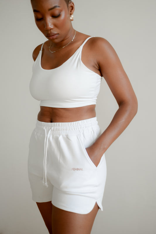 Reset Cropped Tank | Iced White
