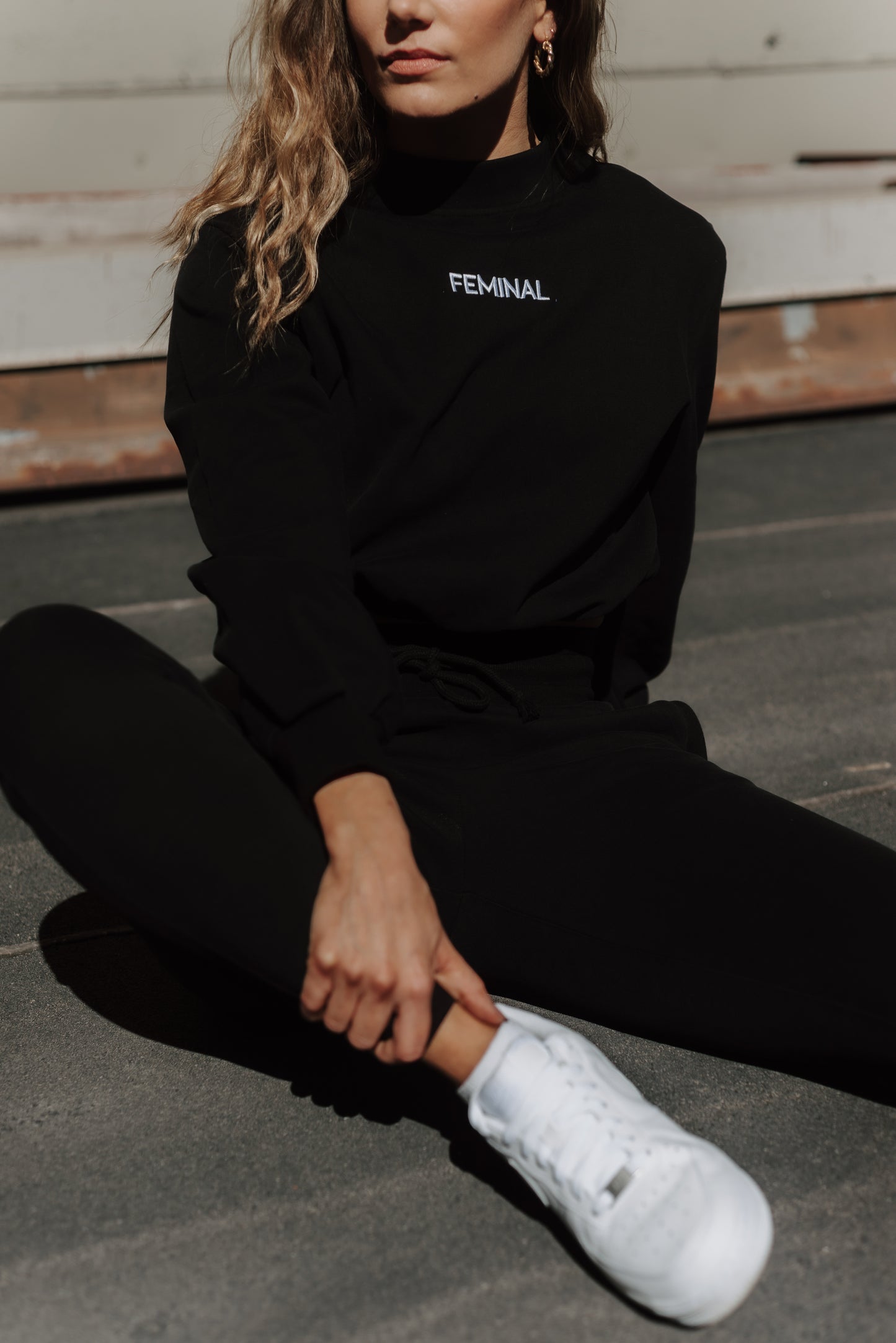 The Lounge Edit Fitted Cropped Sweater | Black